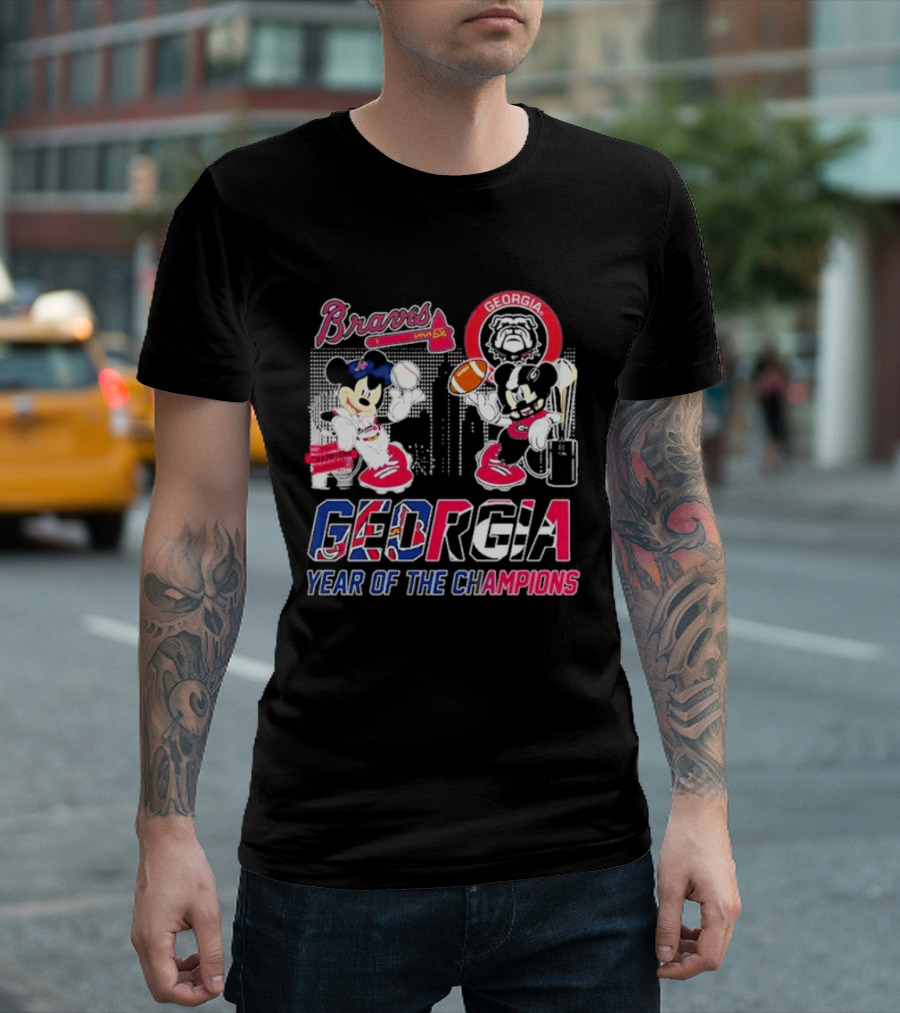 Braves Georgia Bulldogs Year Of The Champions T-Shirt