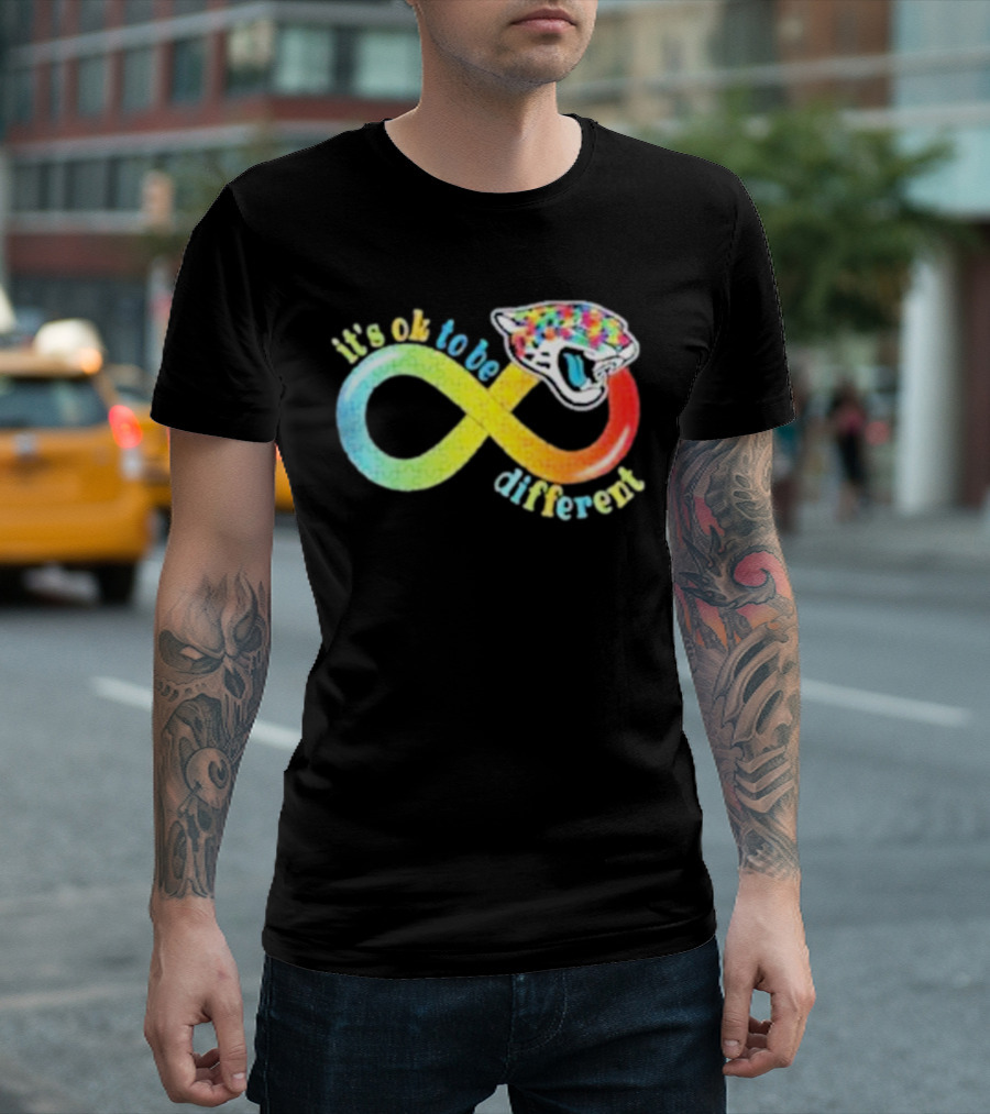 Jacksonville Jaguars It’s Ok To Be Different Autism Infinity T-Shirt