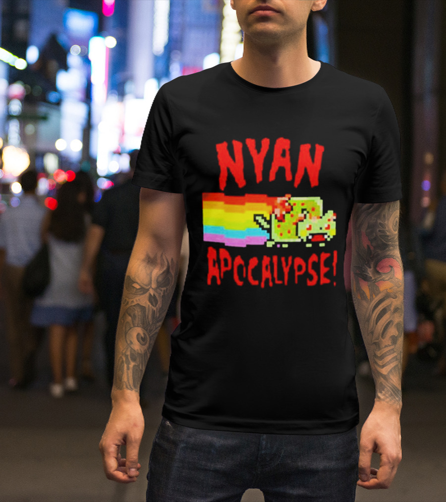 Nyan Cat Apocalypse Rainbow Explosion Iconic Meme T-Shirt