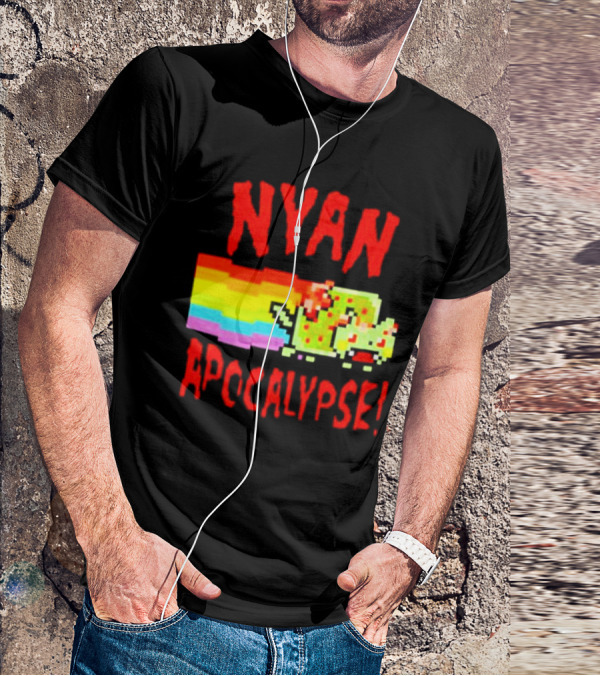 Nyan Cat Apocalypse Rainbow Explosion Iconic Meme T-Shirt