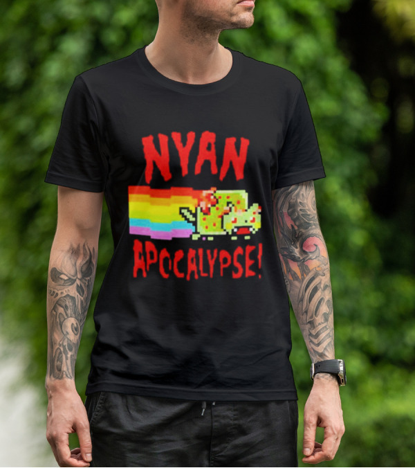 Nyan Cat Apocalypse Rainbow Explosion Iconic Meme T-Shirt
