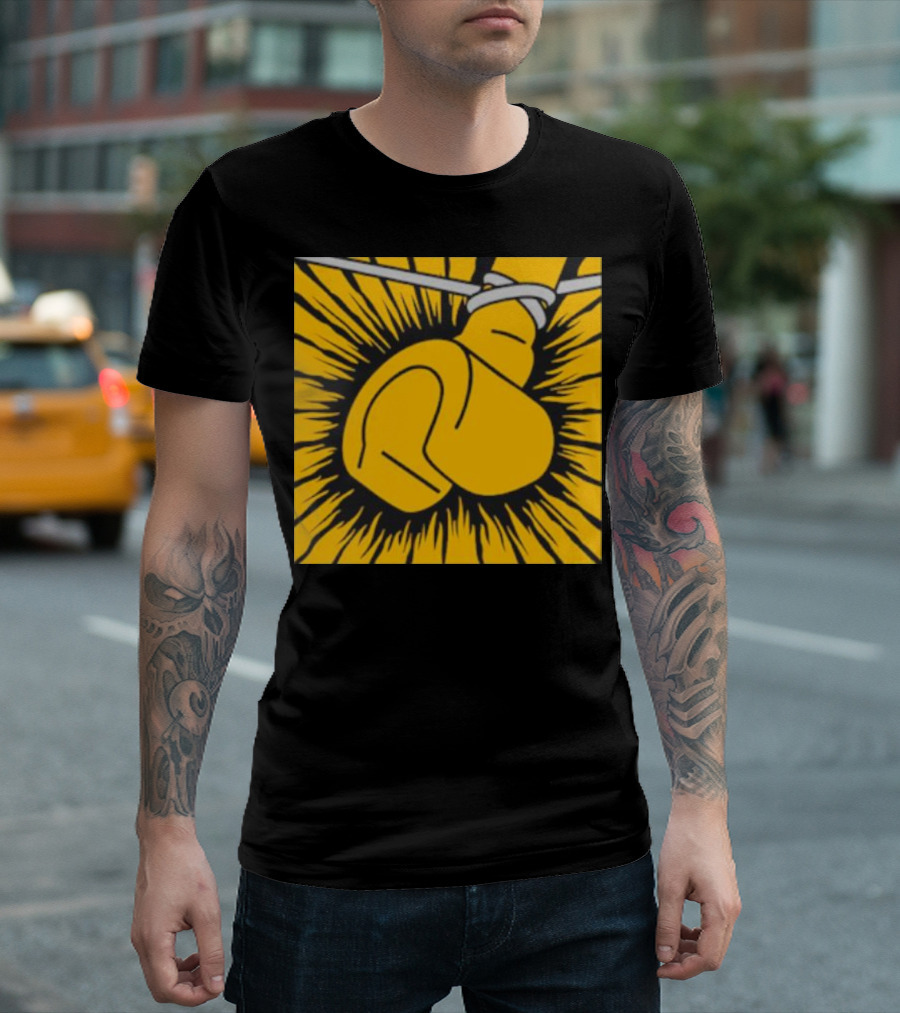 Metallego Fist Wrapped Wire Explosive Yellow Burst T-Shirt