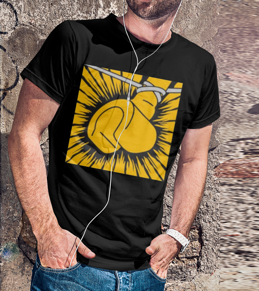 Metallego Fist Wrapped Wire Explosive Yellow Burst T-Shirt