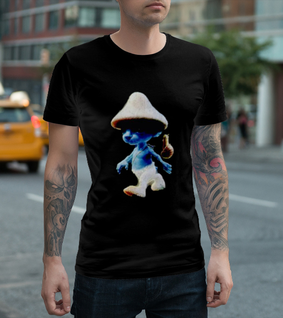Smurf Cat Funny Mushroom Hat Character T-Shirt