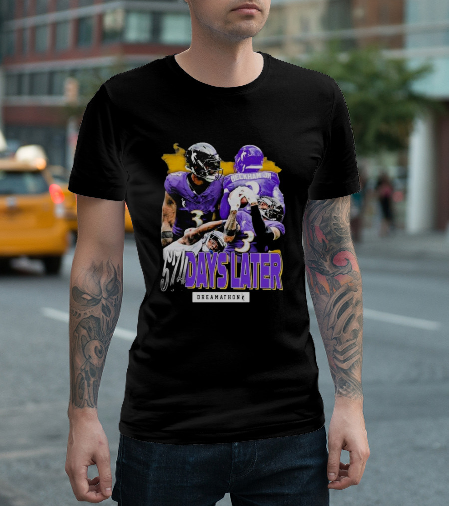 Odell Beckham Jr. 574 Days Later Dreamathon Ravens Football Journey T-Shirt