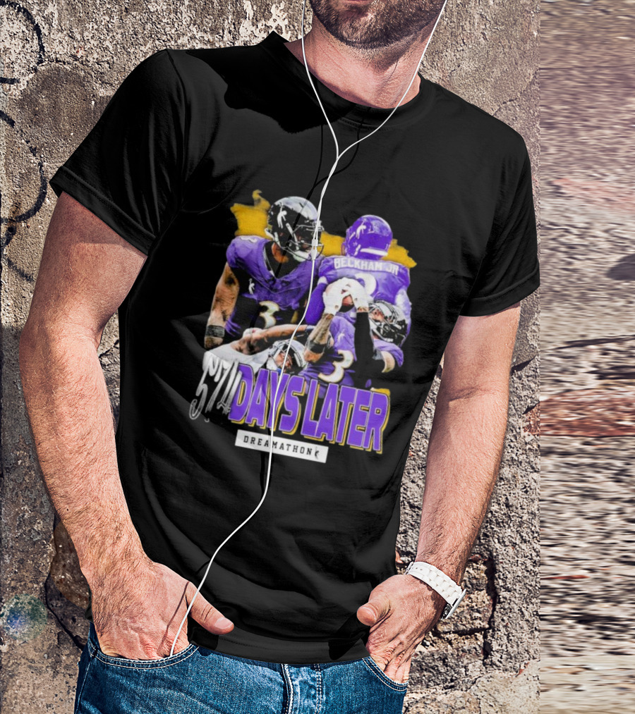 Odell Beckham Jr. 574 Days Later Dreamathon Ravens Football Journey T-Shirt
