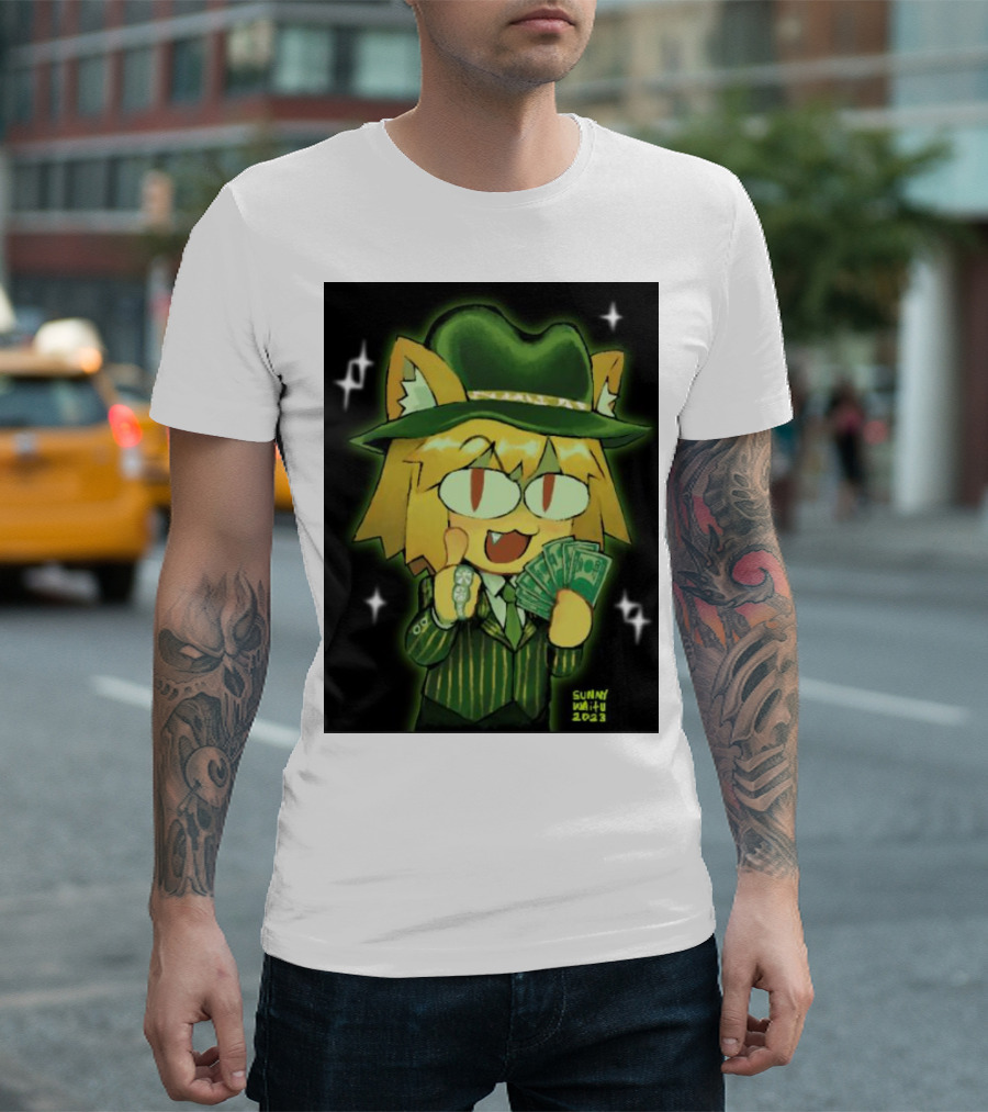 Sunny Waifu Gangster Neco-Arc with Money and Ring T-Shirt
