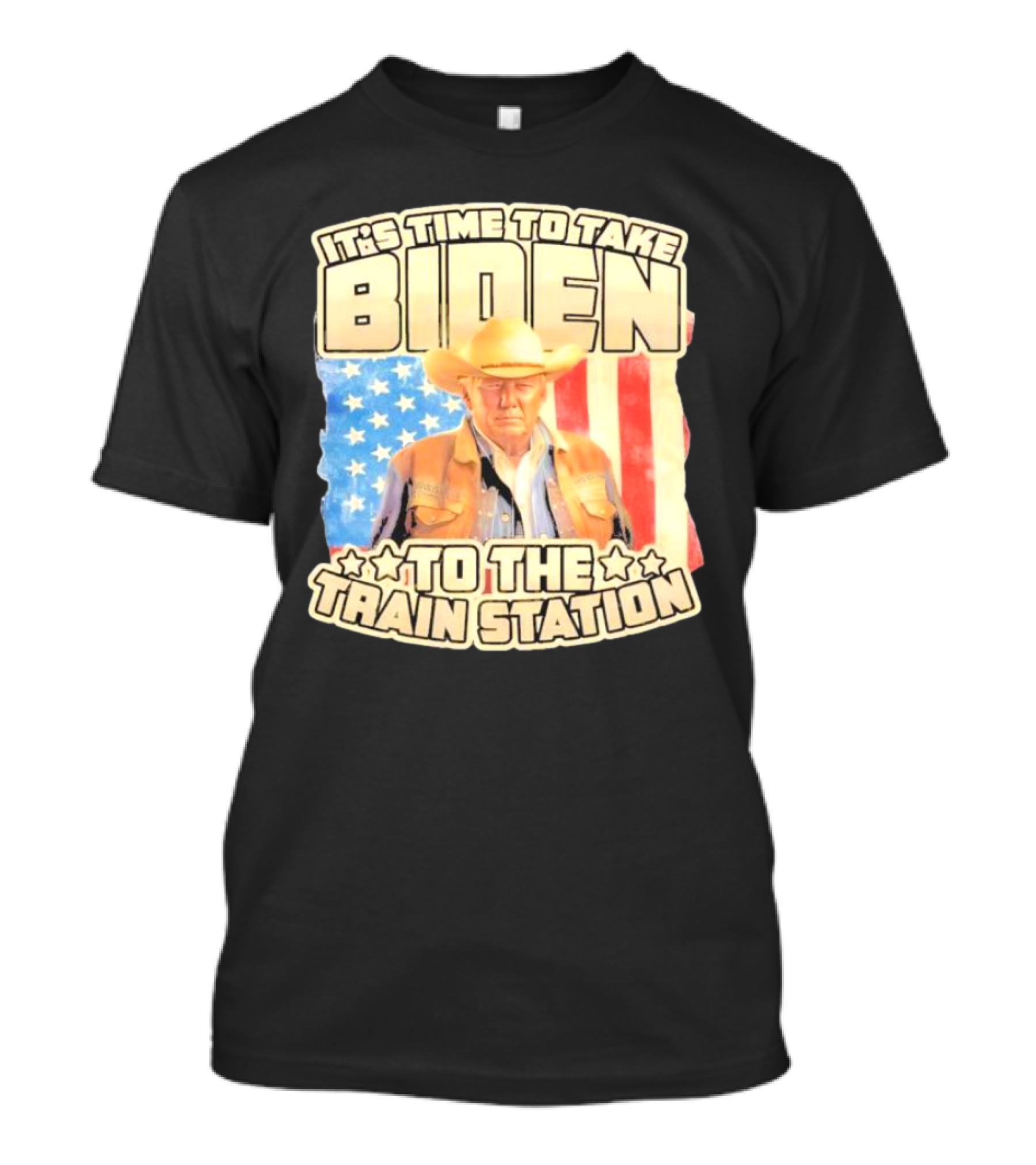 It's Time To Take Biden To The Train Station Patriotic Western T-Shirt