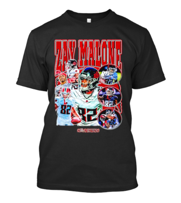 Zay Malone 82 Atlanta Falcons NSNThreads Vintage T-Shirt