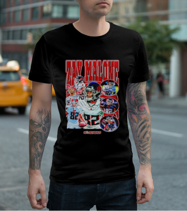 Zay Malone 82 Atlanta Falcons NSNThreads Vintage T-Shirt
