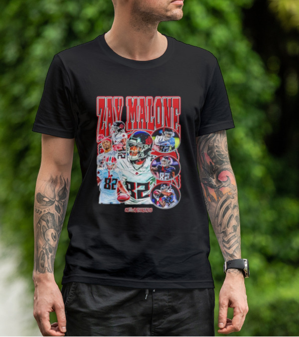 Zay Malone 82 Atlanta Falcons NSNThreads Vintage T-Shirt
