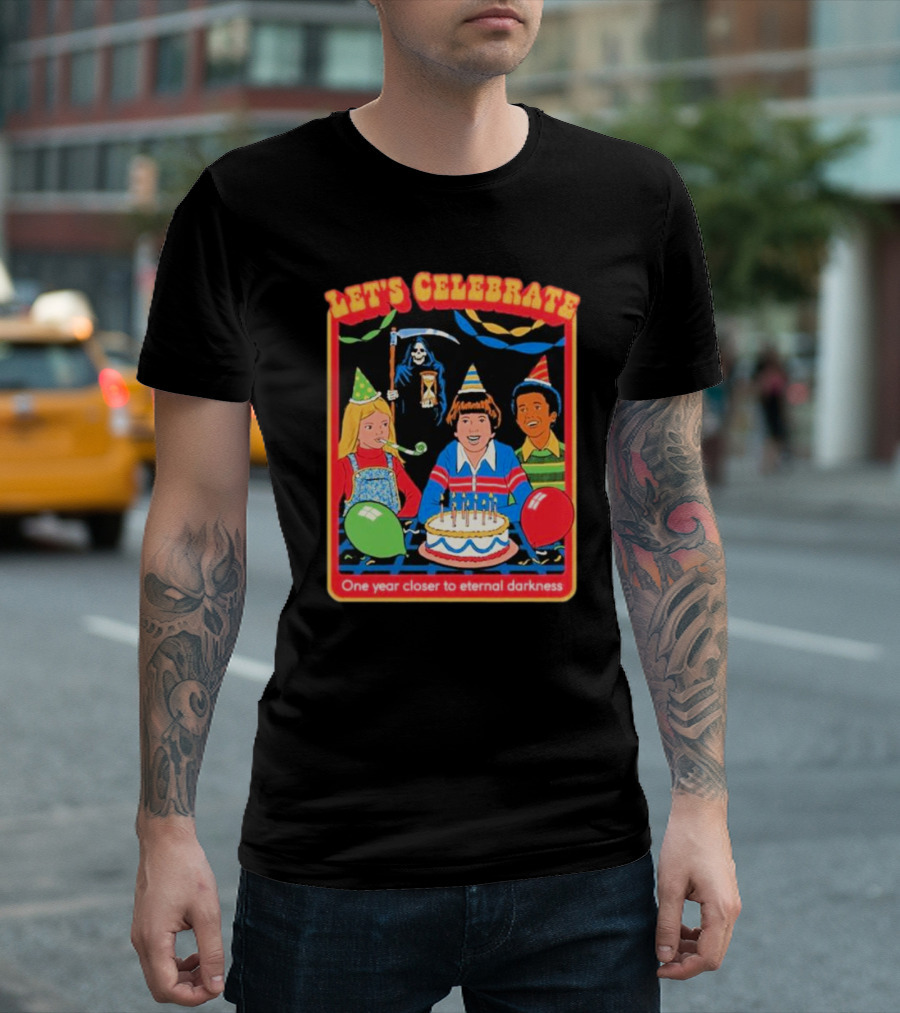 Steven Rhodes Let's Celebrate One Year Closer To Eternal Darkness Grim Reaper Birthday Party T-Shirt