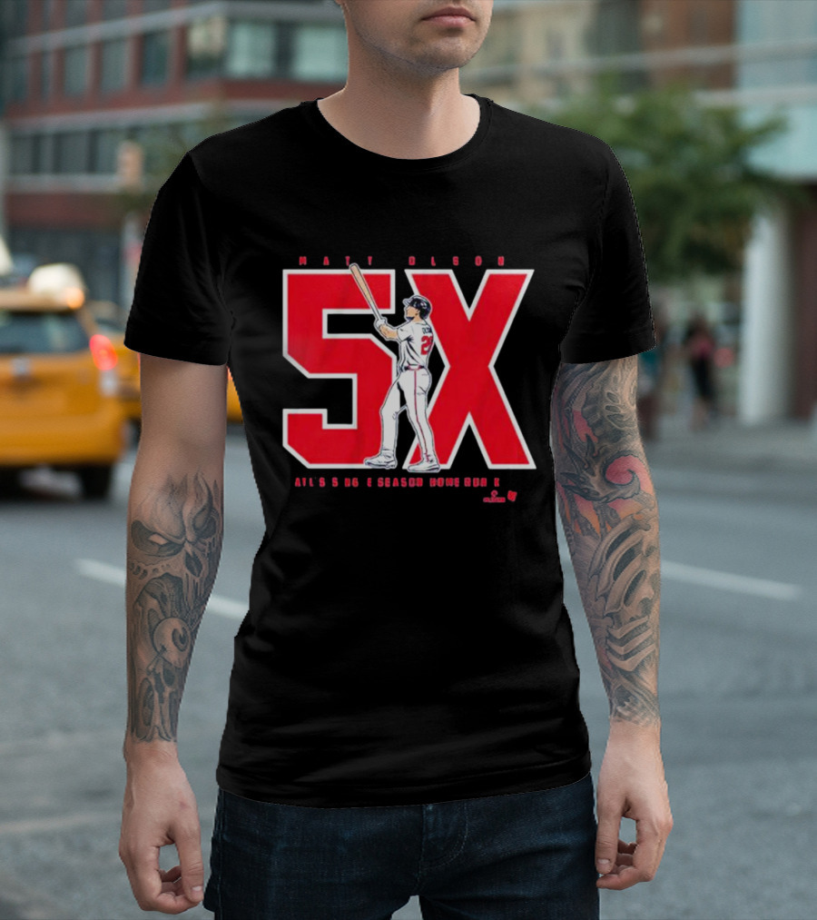 Matt Olson Atlanta 5X Single Season Home Run Record T-Shirt