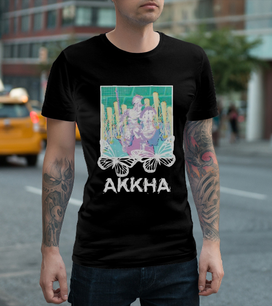 Akkha Warrior With Butterflies And Spartan T-Shirt