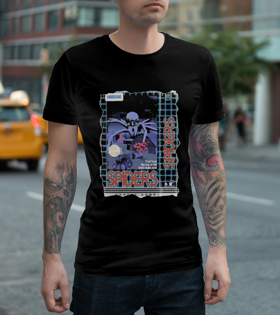 Horror VHS Spiders They’re At The Top Of The Food Chain Now Puppet Combo AA 478 T-Shirt