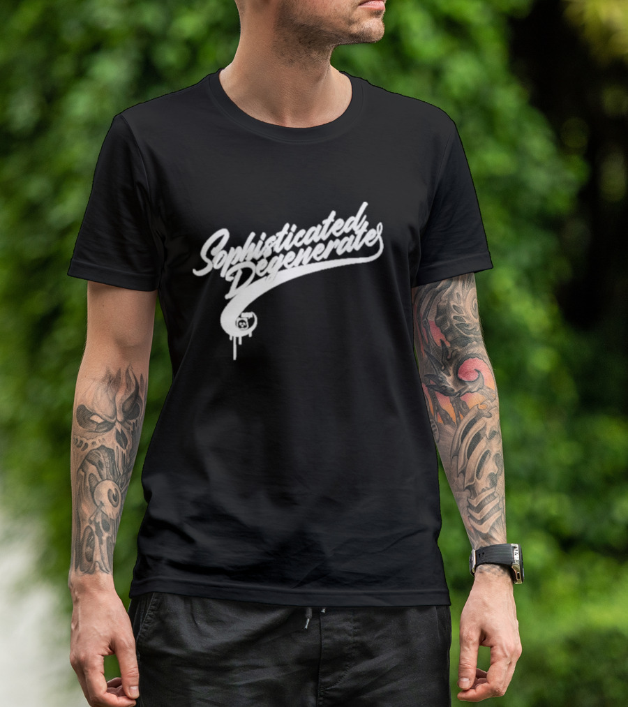 Sophisticated Degenerate Graffiti Style Text With Dripping Paint Effect T-Shirt
