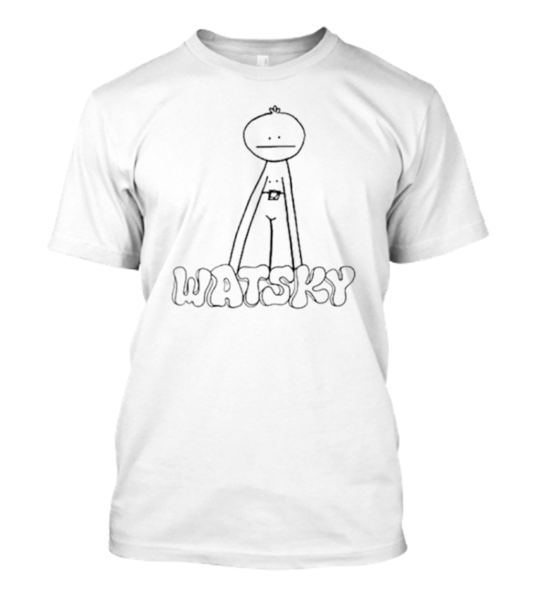 Watsky Stick Figure Drawing With Belted Pants T-Shirt