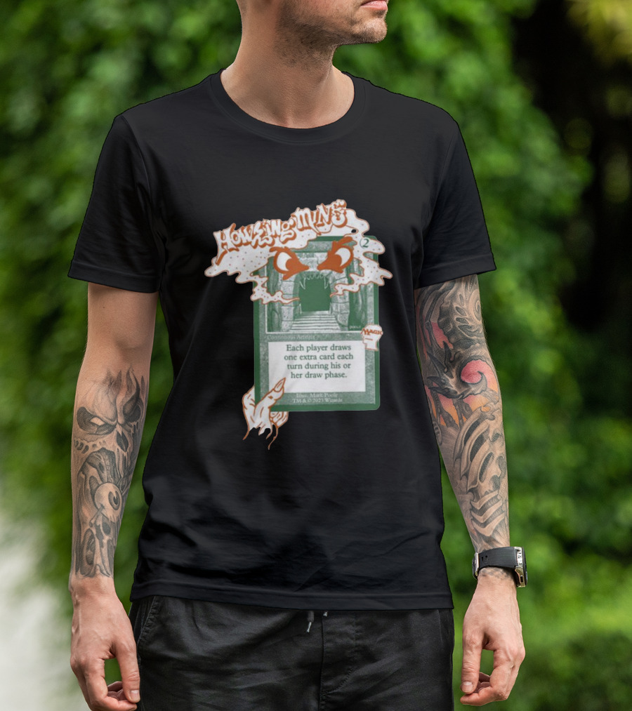 Howling Mine Card Illustration With Dynamic Howling Text And Hands T-Shirt