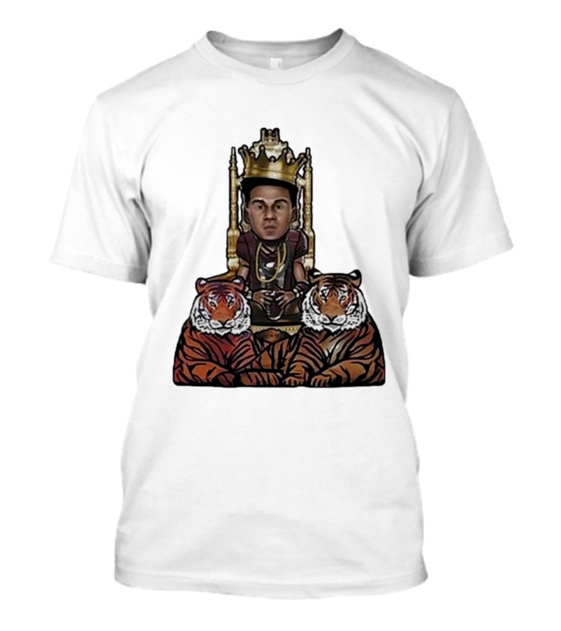 Travis Tiger King Throne With Crown And Two Tigers T-Shirt
