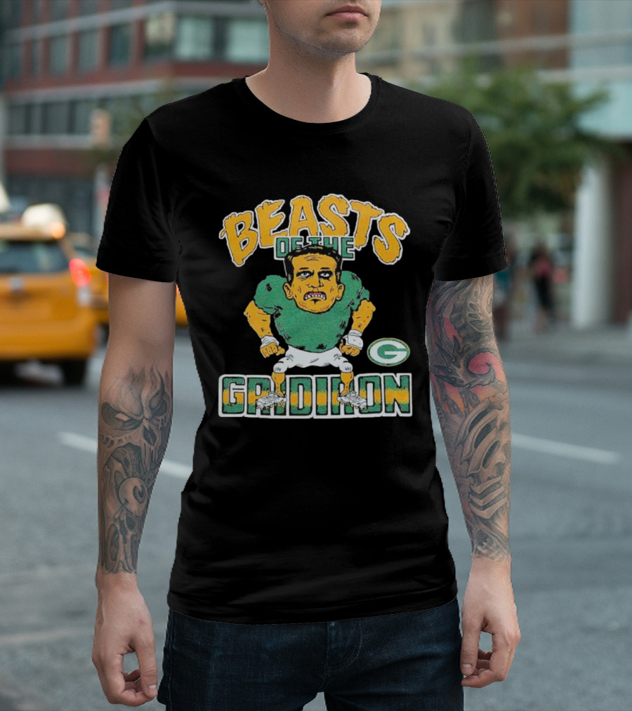 Beasts Of The Gridiron Green Bay Packers Player Caricature T-Shirt