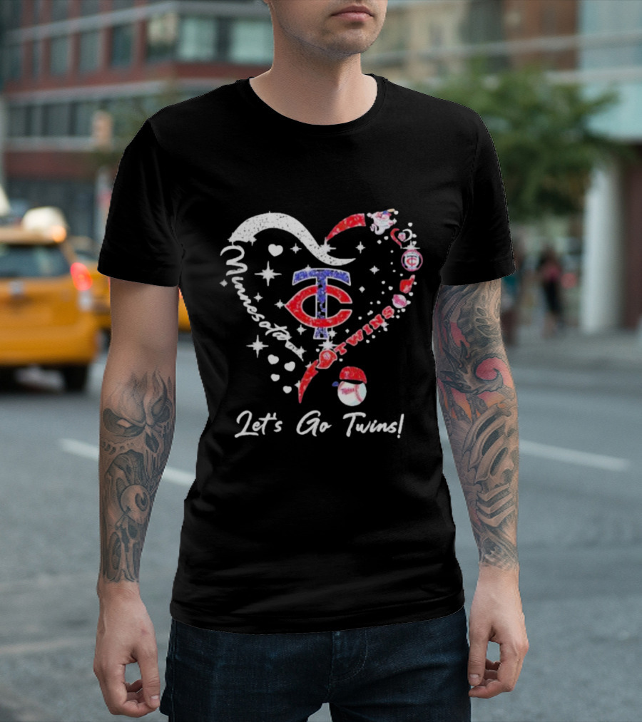 Minnesota Twins Heart Let's Go Twins T-Shirt