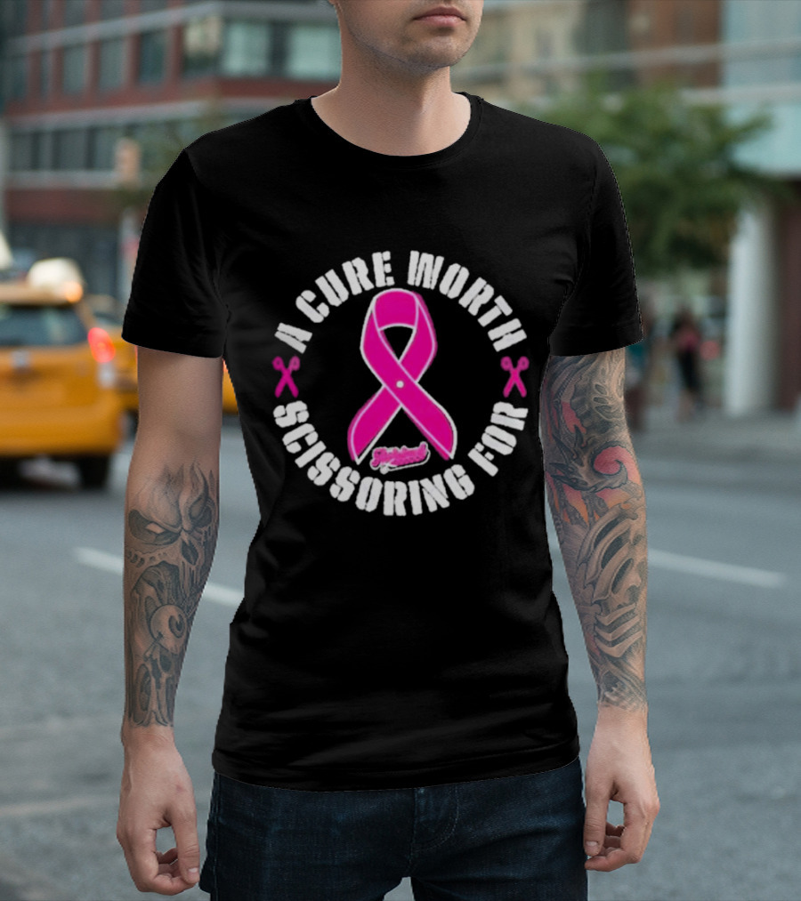A Cure Worth Scissoring For Pink T-Shirt