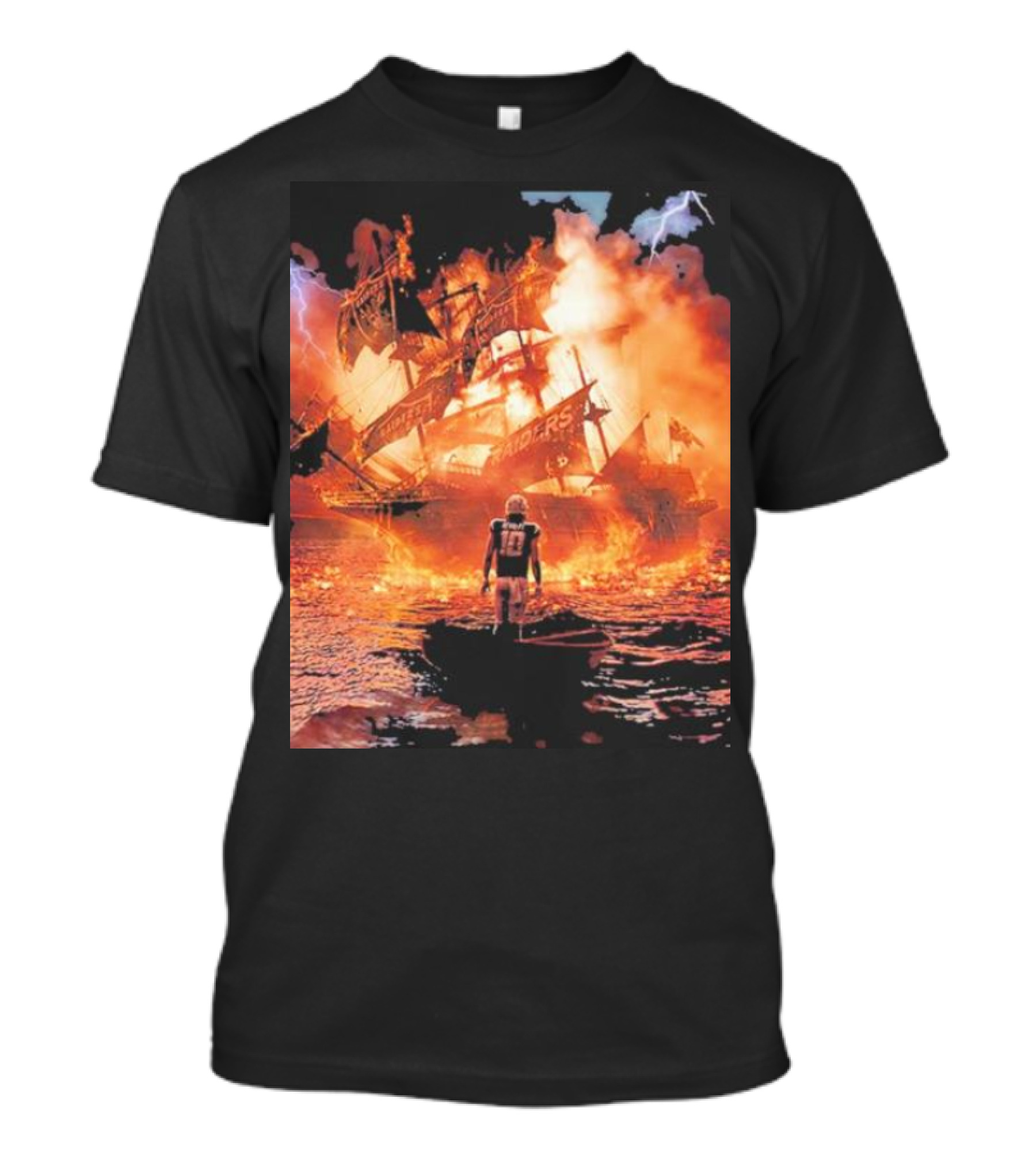 Los Angeles Chargers Justin Herbert Confronts Burning Raiders Ship In Epic Showdown T-Shirt
