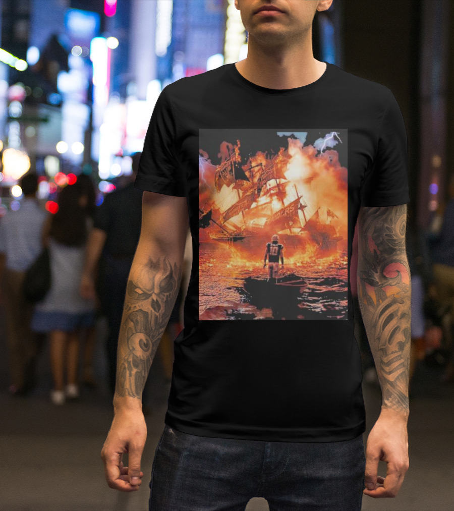 Los Angeles Chargers Justin Herbert Confronts Burning Raiders Ship In Epic Showdown T-Shirt