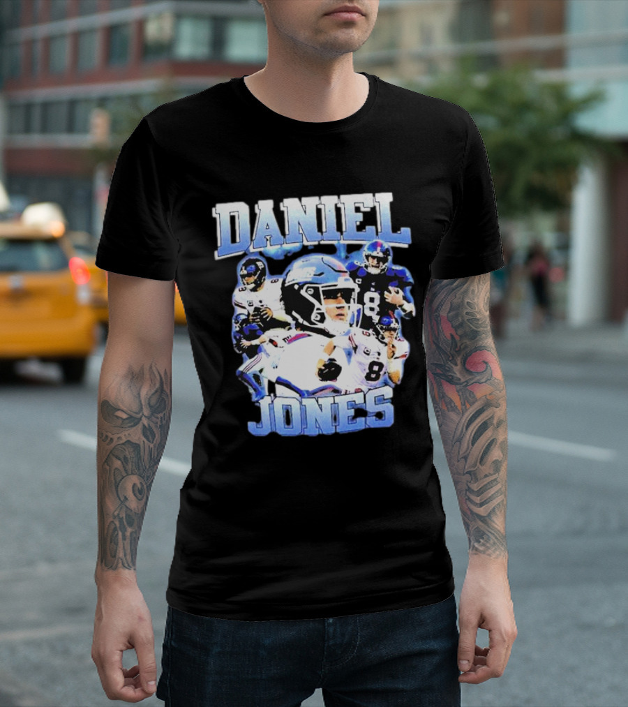 Daniel Jones Ny Giants Football Quarterback Montage T-Shirt
