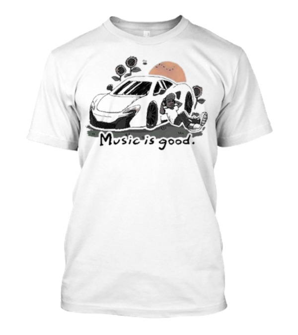 Music Is Good The Flower Patch Sunset Car Scene T-Shirt