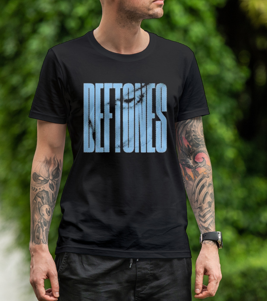 Deftones Around The Fur Blue Halftone Text T-Shirt