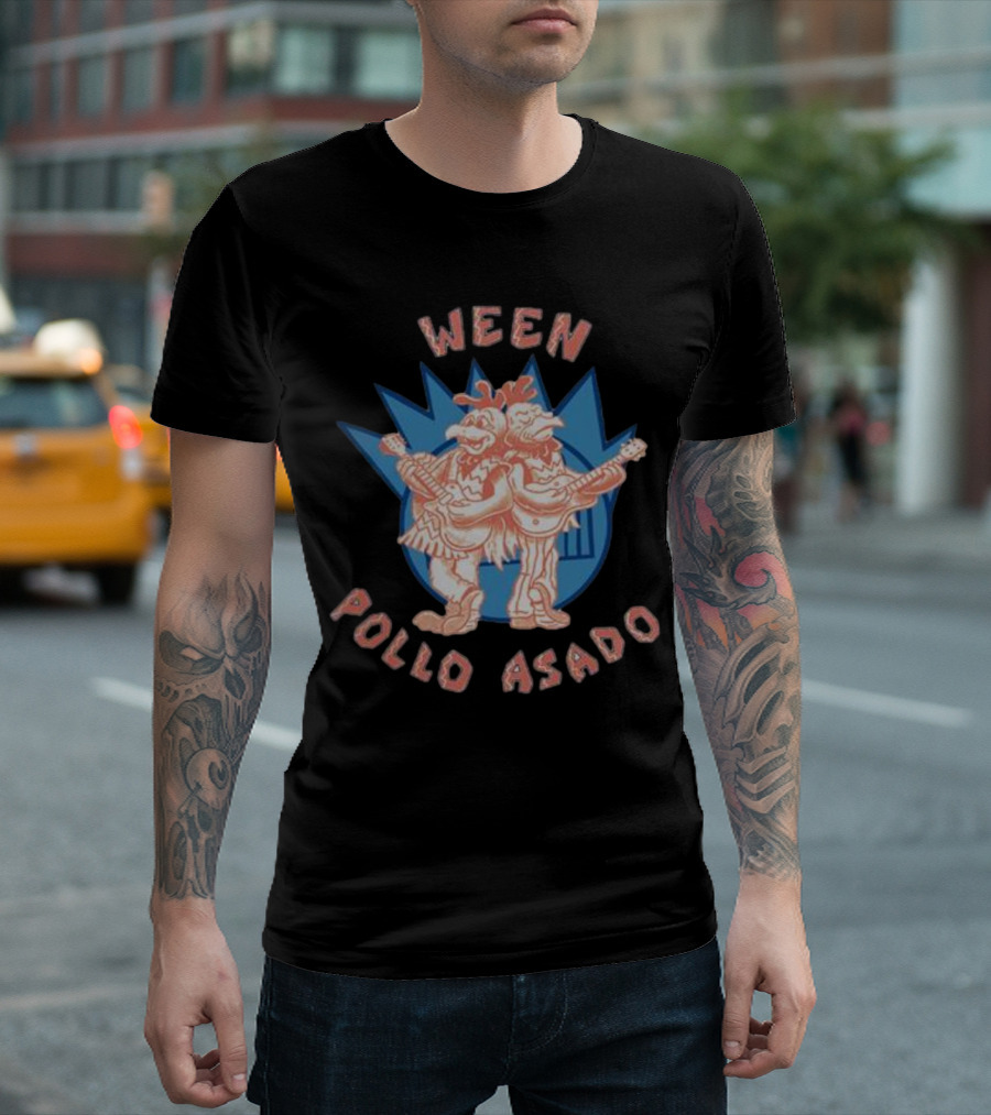 Ween Pollo Asado Guitar Playing Chickens T-Shirt