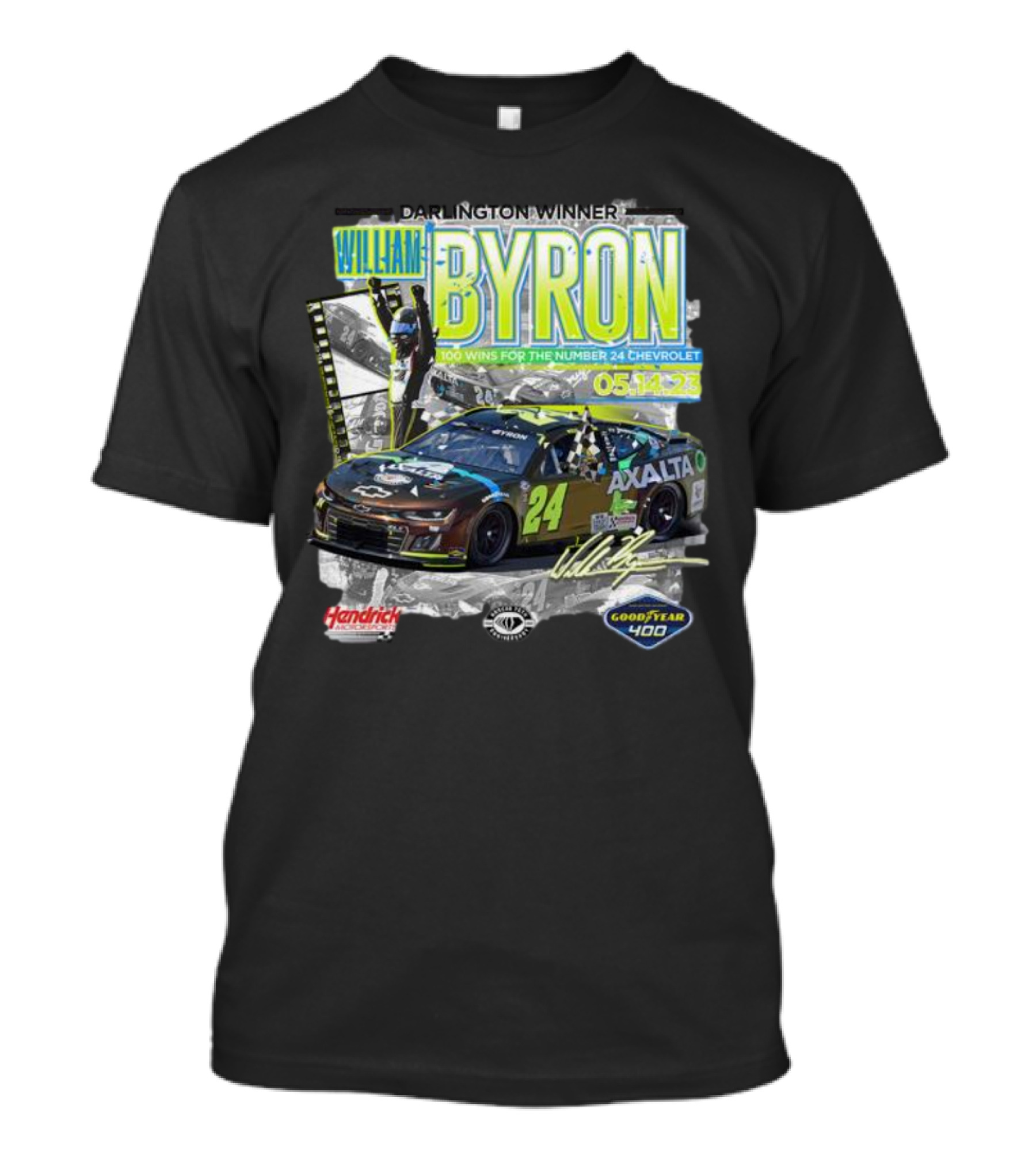 Darlington Winner William Byron 100 Wins Number 24 Chevrolet Axalta Goodyear 400 05.14.23 T-Shirt