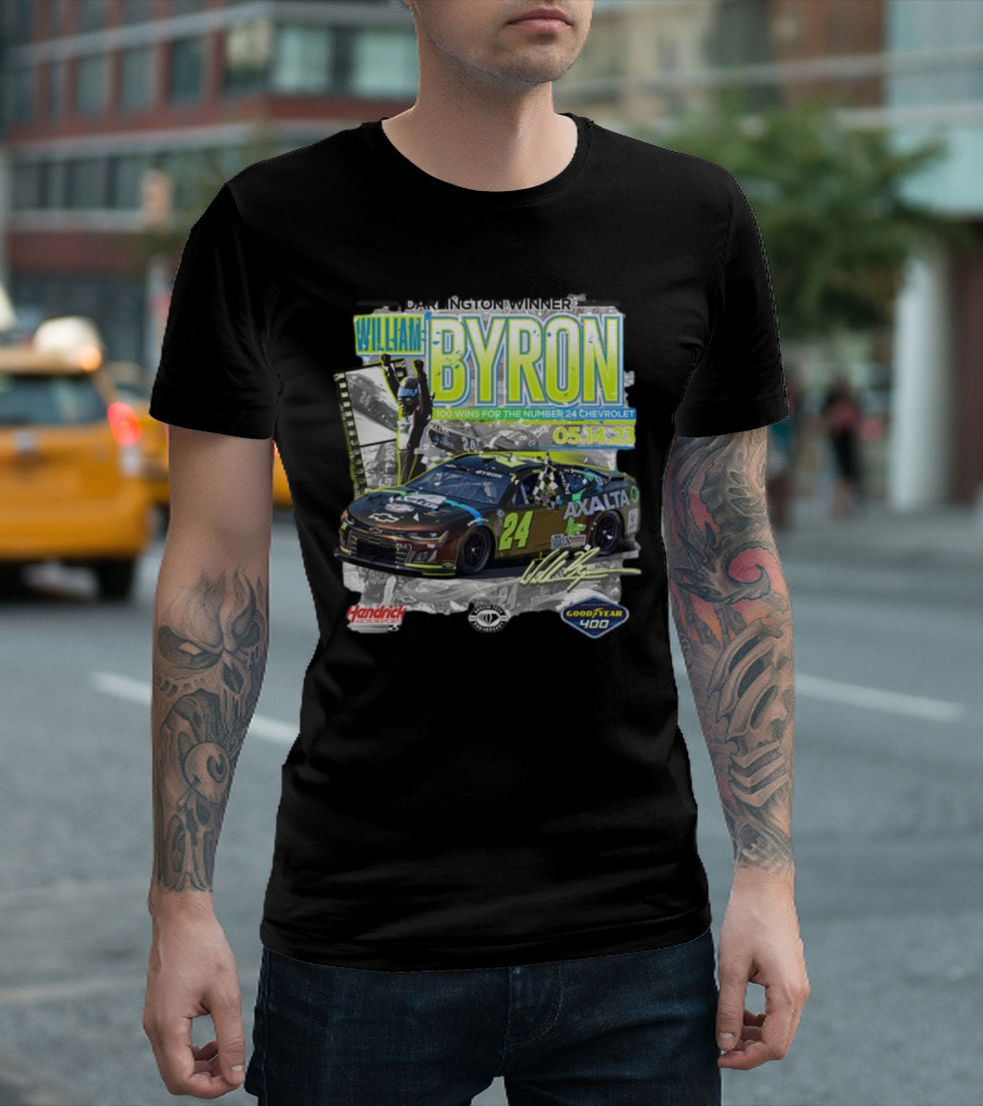 Darlington Winner William Byron 100 Wins Number 24 Chevrolet Axalta Goodyear 400 05.14.23 T-Shirt