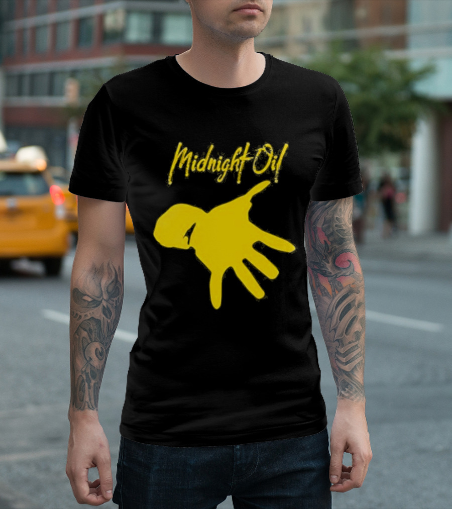 Midnight Oil Yellow Hand T-Shirt