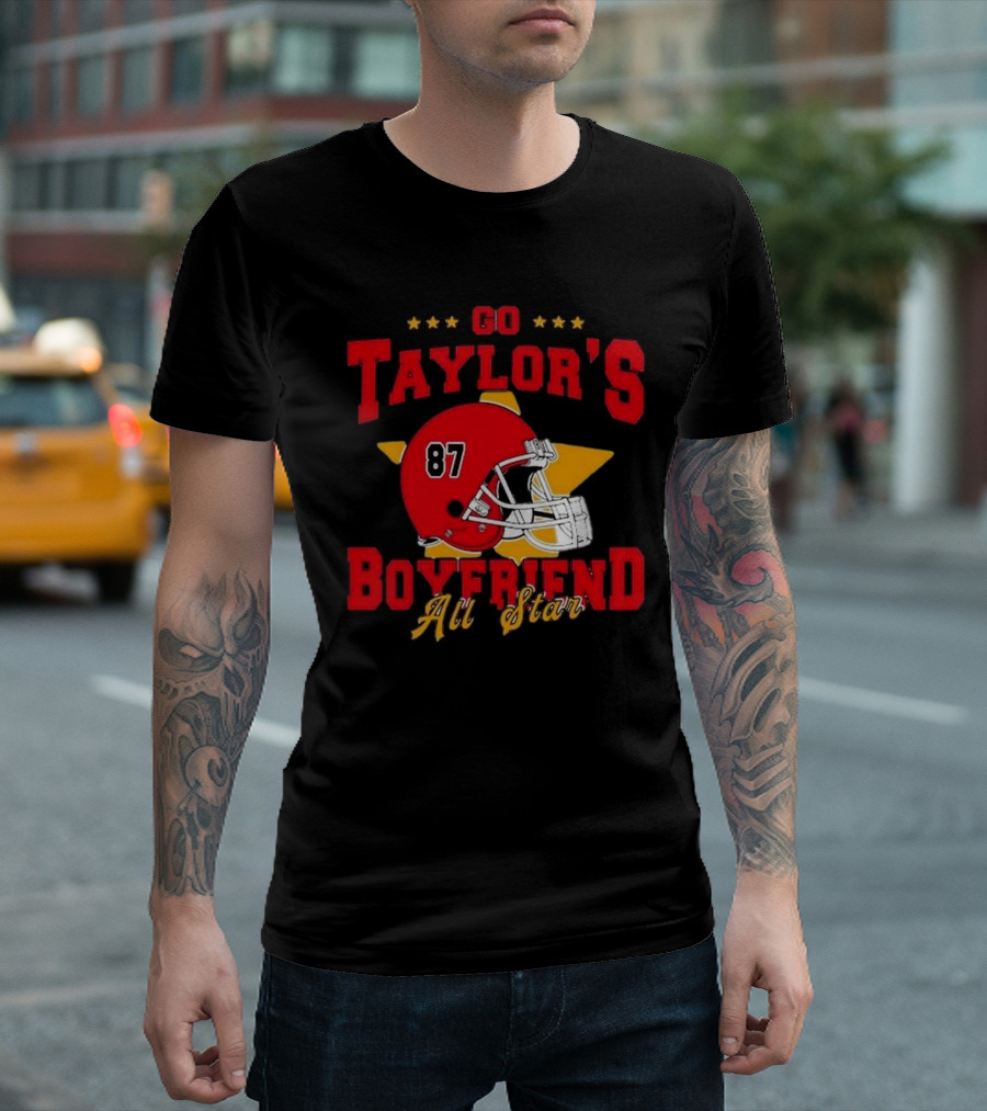 Go Taylor’s Boyfriend All Star Football Helmet 87 T-Shirt