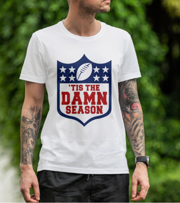 'Tis The Damn Season Football Shield T-Shirt