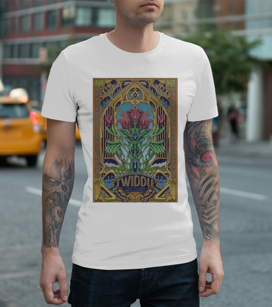 Twiddle The Flynn Burlington Tour Psychedelic Floral Art Deco T-Shirt
