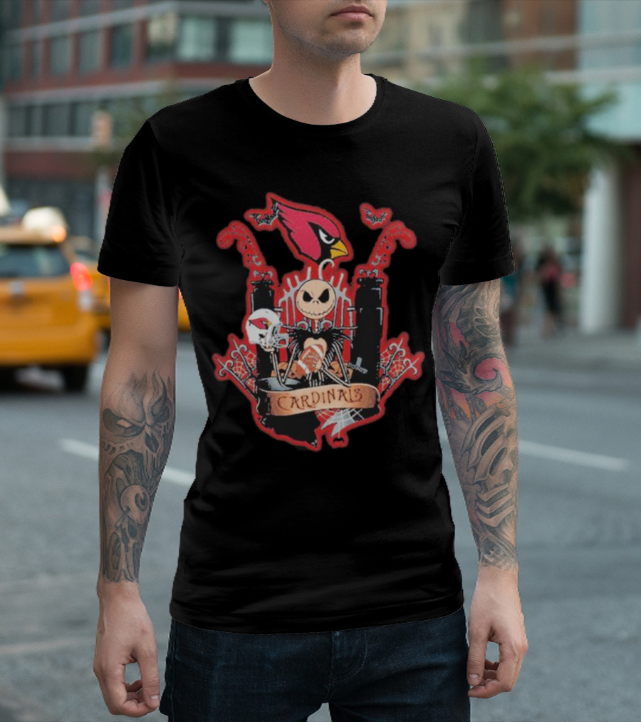 Jack Skellington Halloween Arizona Cardinals Fan T-Shirt