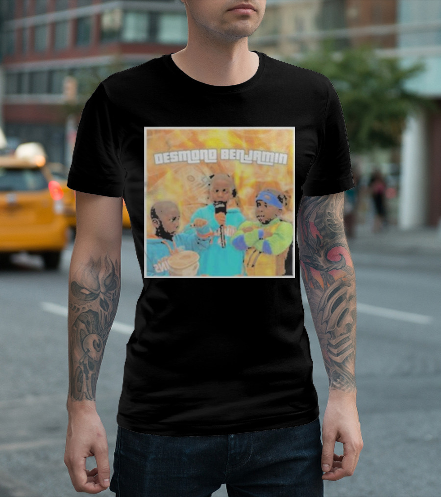 Desmond Benjamin Trio with Microphone and Cash Background T-Shirt