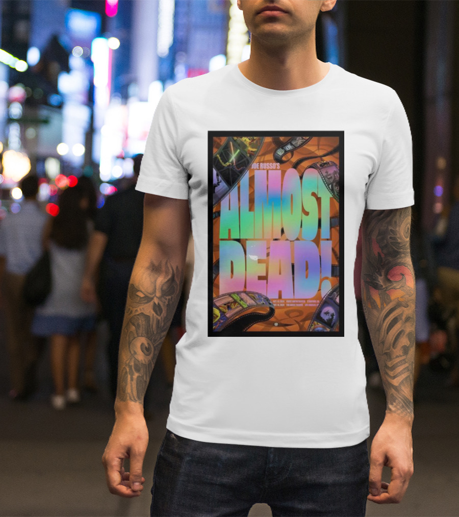 Joe Russo's Almost Dead Colorful Film Strip October 14 Concert T-Shirt
