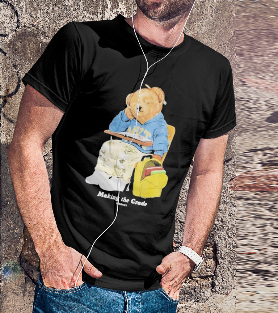 NYT Bear In School Desk With Yellow Backpack T-Shirt