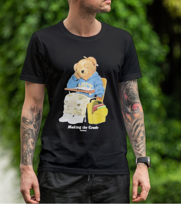 NYT Bear In School Desk With Yellow Backpack T-Shirt