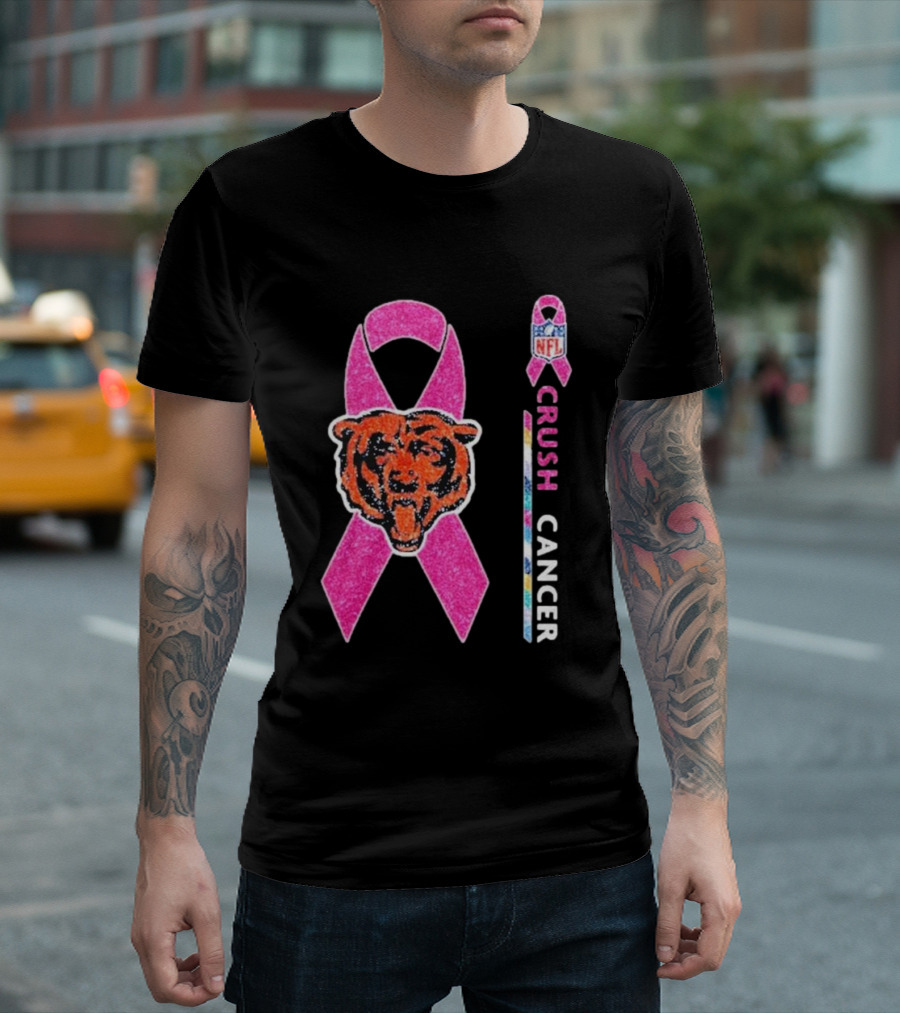 Chicago Bears NFL Crush Cancer Pink T-Shirt