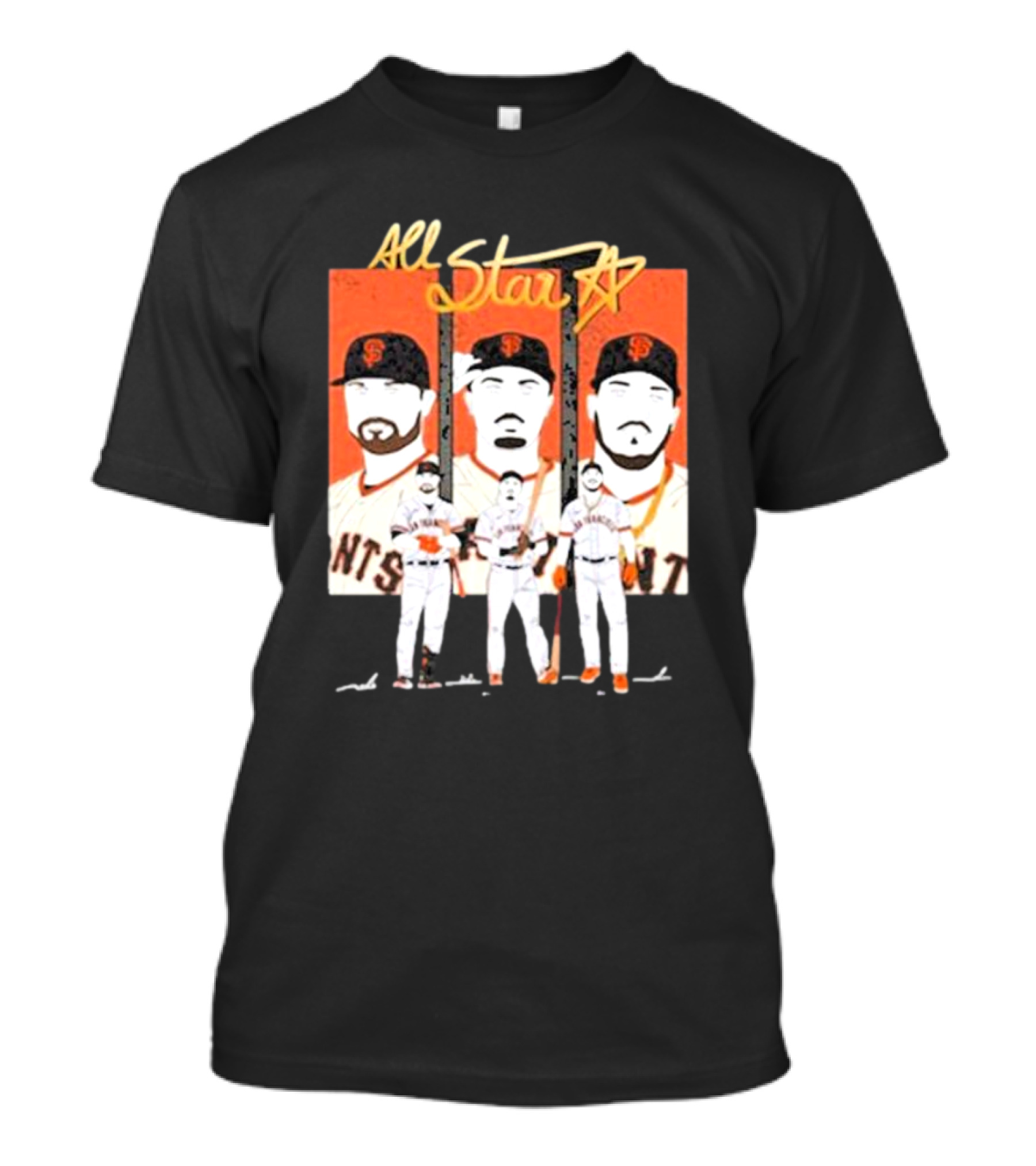 Giants All Star Players With Iconic Caps And Jerseys T-Shirt