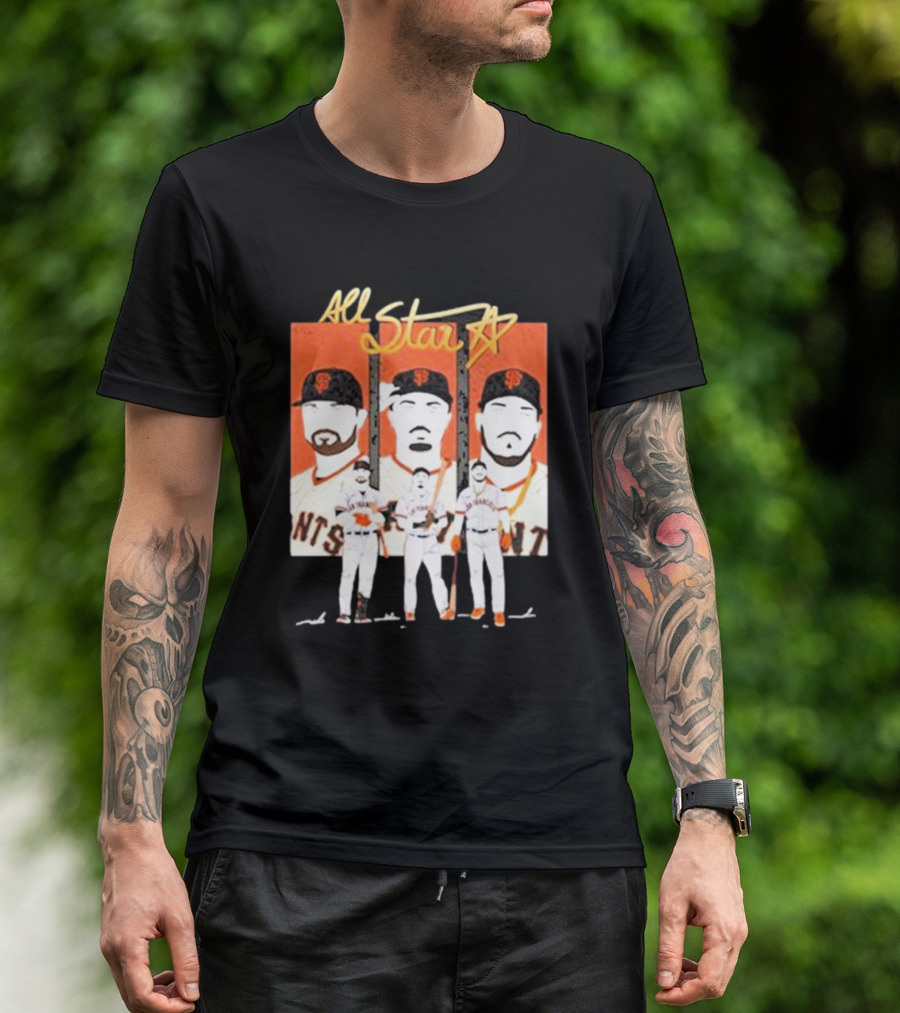 Giants All Star Players With Iconic Caps And Jerseys T-Shirt