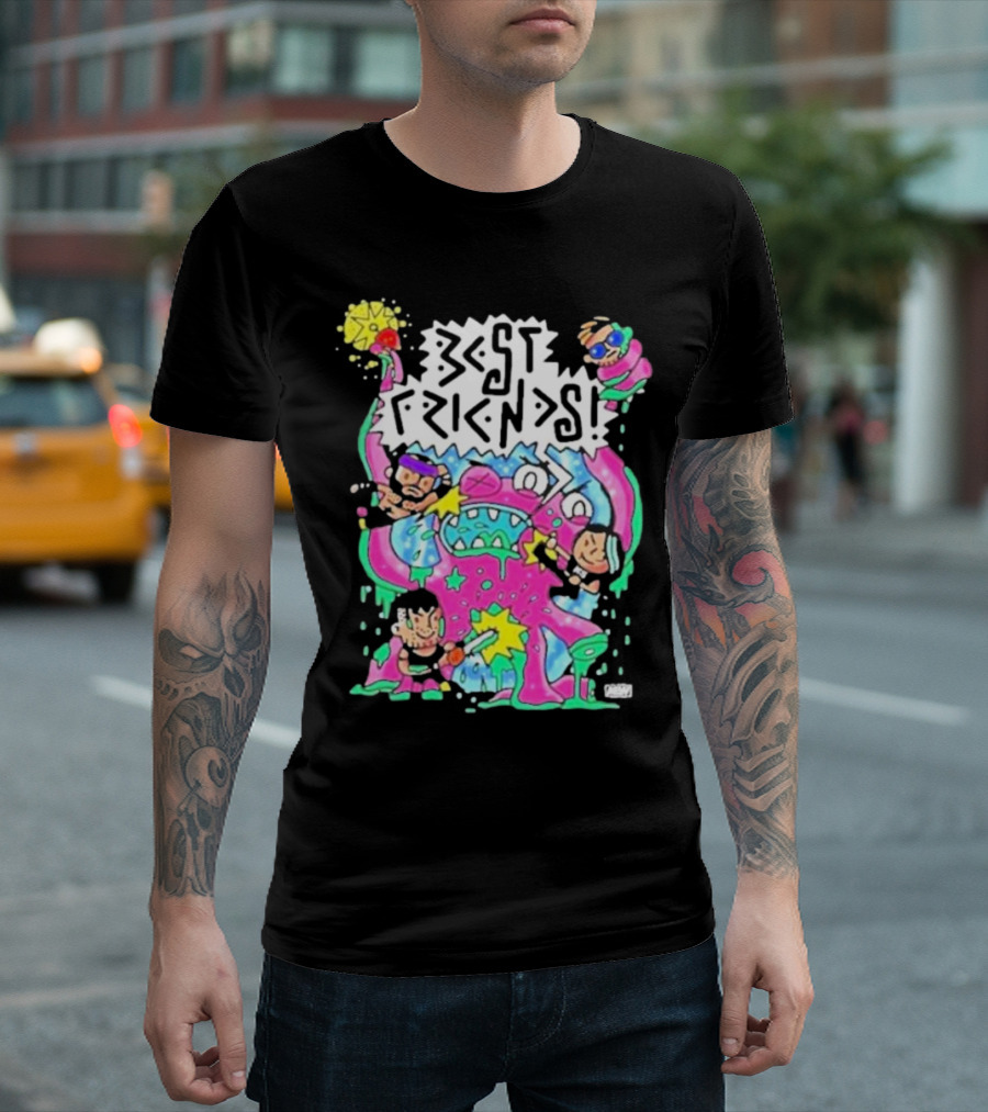 Best Friends Kris Statlander Orange Cassidy Intergalactic Planetary Cartoon Characters T-Shirt