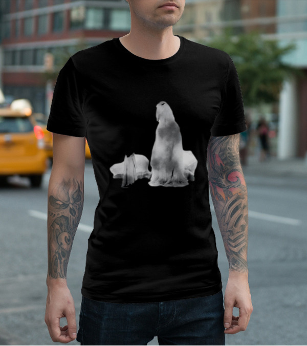 Luh Calm Eerie Spectral Figures On Dark Mysterious Background T-Shirt