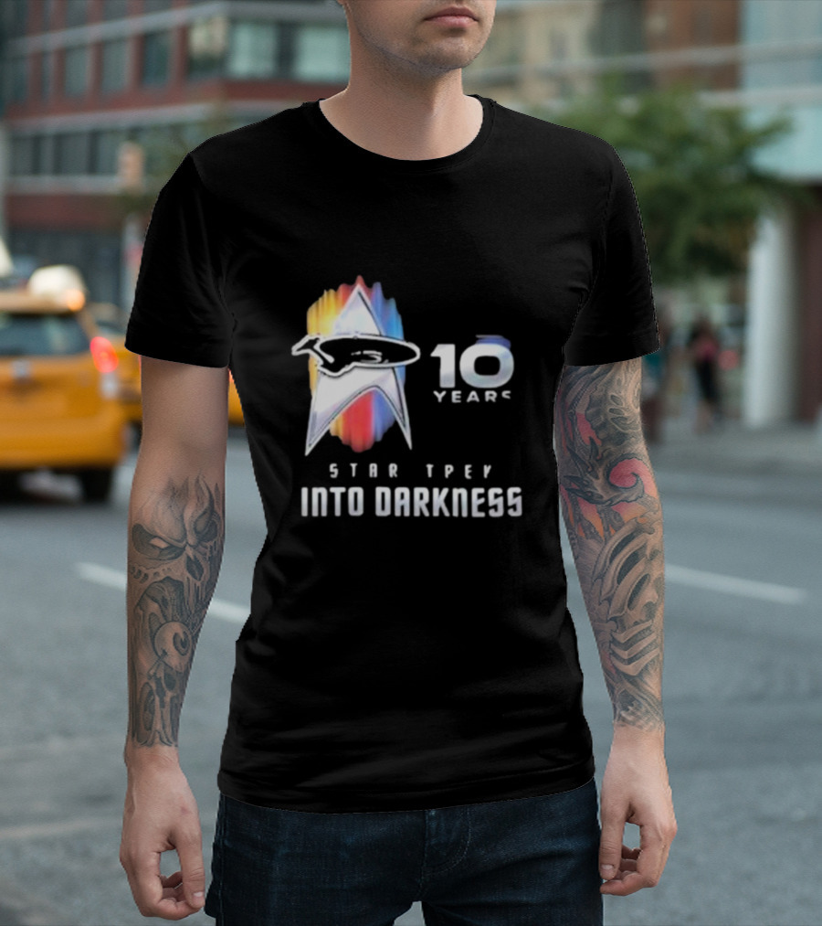 Star Trek Into Darkness 10 Years Anniversary Logo With Iconic Starfleet Insignia T-Shirt