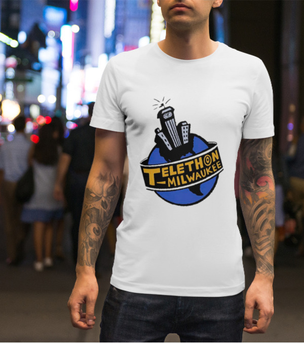 Telethon Milwaukee City Skyline Over Earth T-Shirt